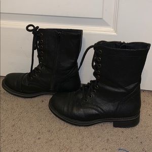 Black combat boots